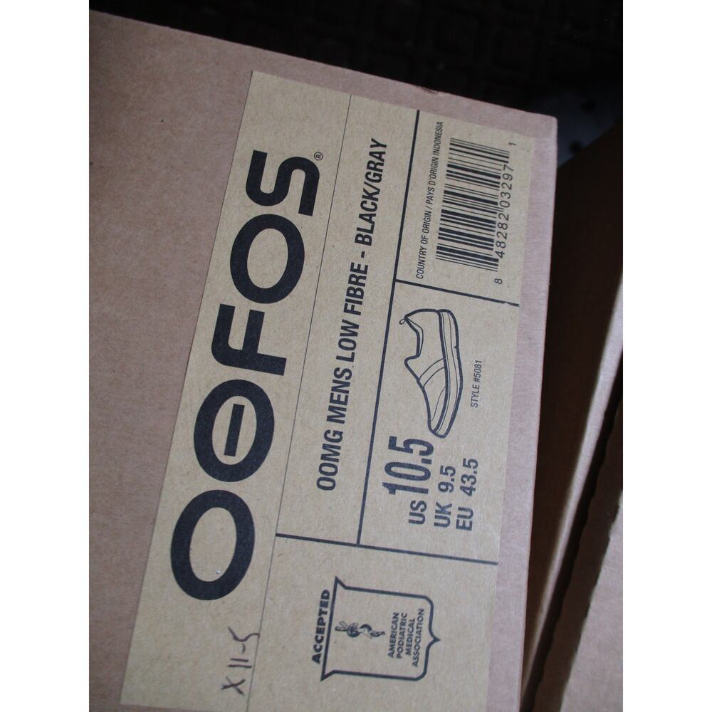 Oofos Oomg Slip On Recovery Shoes Black/Gray Fibre Shoes Mens Sz 10.5 - Picture 8 of 8
